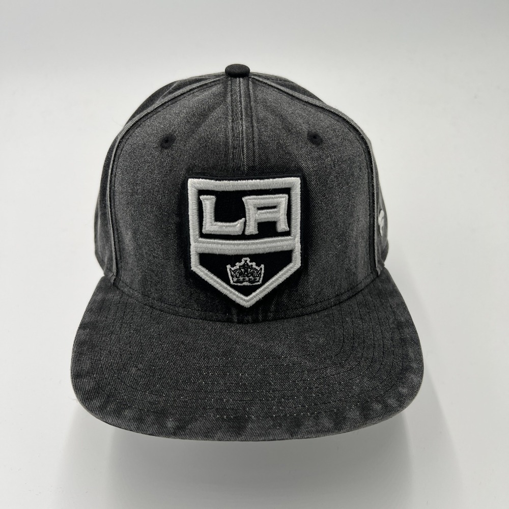 Fanatics Los Angeles Kings NHL Hat Mens Washed Black‎ Denim Adjustable Strapback